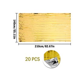Hitopin 20 Pieces Emergency Foil Blankets, Survival Emergency Blanket, Emergency Foil Thermal Blankets for Survival, Emergency Gold Foil Blanket, for Outdoors, Survival, Hiking, Marathons(210 X 140cm)