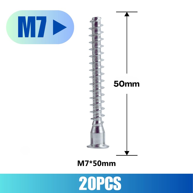 Confirmat Screws, 20 PCS M7 x 50mm, Hex Socket Drive