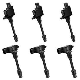 MAS Set of 6 Ignition Coil Packs Front Rear Compatible with 2000-2001 Nissan Maxima Infiniti I30 3.0L V6 OEM Replacement for UF348 UF363 C1266 C1267