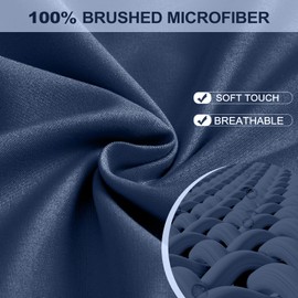 FreshCulture King Fitted Sheet Only - Hotel Quality Fitted Sheet King Size - Ultra Soft & Breathable - Brushed Microfiber - Deep Pocket - Cooling Fitted Sheets for King Size Bed (Navy Blue)