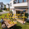 Qrooviiy 15° 4-Way Pegola Bracket Kits,DIY Slant Roof Post Brackets