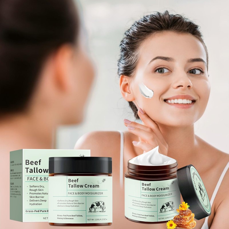UptVin 2 Stück Rindertalg Creme 120 g, Bio Grasgefütterter Talg