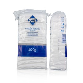 Star Cott Hydrophilic White Cotton Zigzag, 100 g, 100% Pure Cotton, Chlorine-Free Bleached, Cotton, Ideal for Treating Wounds and Skin Disinfection