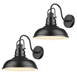 zeyu 2 Pack Barn Sconce Wall Lighting, Vintage Wall Mount Light Fixture, Indoor Wall Sconce Lighting in Matte Black Finish, 016-1B-2PK BK