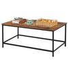 SENIG Coffee Table, Modern Industrial Style Rectangular Coffee Table, Brown