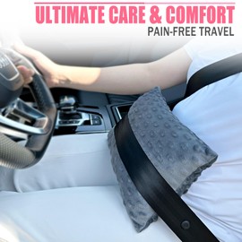 BNRendles Hysterectomy Pillow Pocket Tummy Pillows, Hysterectomy Recovery Gifts, Ice Pack Not Included, Small Portable Abdominal Cushion After Surgery Post C-Section Women Minky Dot Dark Gray