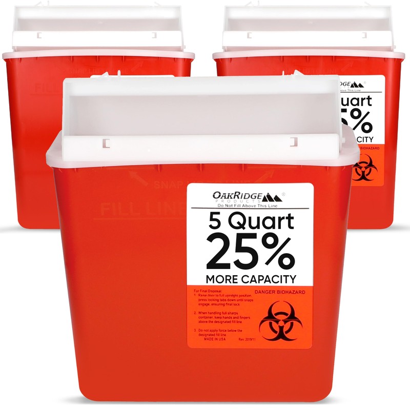 Oakridge Products Sharps Container for Home Use and Professional 5