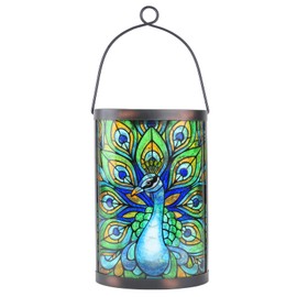 Hanging Solar Lantern Outdoor Waterproof LED Solar Lights Peacock Decorative Solar Lanterns Tabletop Lamp for Outdoor Patio Garden Yard Decor