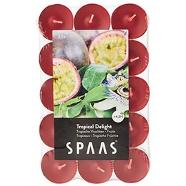 Spaas 30 Scented Tealights in Flatpack, ± 4.5 Hours, Tropical Delight