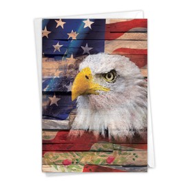 NobleWorks - Independence Day Greeting Card with Envelope (4.63 x 6.75 Inch) - Artful Flags C6580DIDG