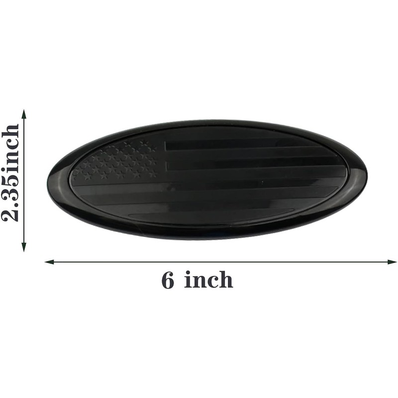 ZSJO 6 inch Front Grille Tailgate Emblem for Ford,American Black