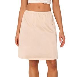 GYS Women's Nylon Half Slips for Under Dresses Anti-Static Underskirt, Beige, X-Large