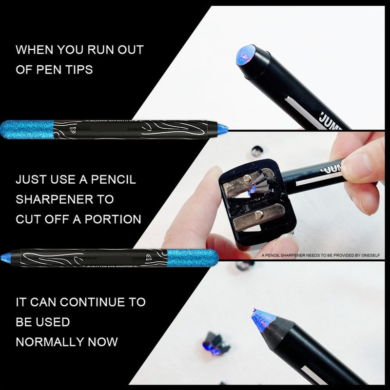 Blue Glitter Eyeshadow Pencil, Shimmering Bright Blue Eye Shadow Stick,