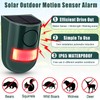 Qualirey Solar Sound and Light Alarm Motion Sensor 129db Outdoor