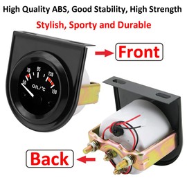 LKRXW Car Oil Temp Gauge 2" 52mm Auto Oil Temperature Gauge Meter Celsius Temp Pointer Instruments 12V Bright White Light Indicator 50 to 150 Celsius