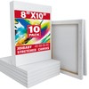 Stretched Canvas for Painting,10Pack 8X10 Inch Stretched White Blank Canvas,8