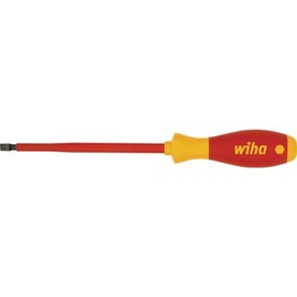 Wiha SoftFinish® Electric Slotted Screwdriver (00830) 8.0 mm x 175 mm VDE Tested, Piece-Tested, Ergonomic Handle for Powerful Turning, Allrounder for Electricians