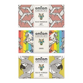 OmNom Milk Chocolate Trio | Milk Of Madagascar, Caramel "Pride Bar", Milk Of Nicaragua | Icelandic Bean To Bar Chocolate by OMNOM CHOCOLATE REYKJAVIK | 3 x 60g Bar