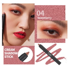 Oulac Makeup Cream Eyeshadow Stick, Sweetberry, Pink, Matte, Shimmer, Crease Free, Long Lasting, Moisturising, Highly Pigmented