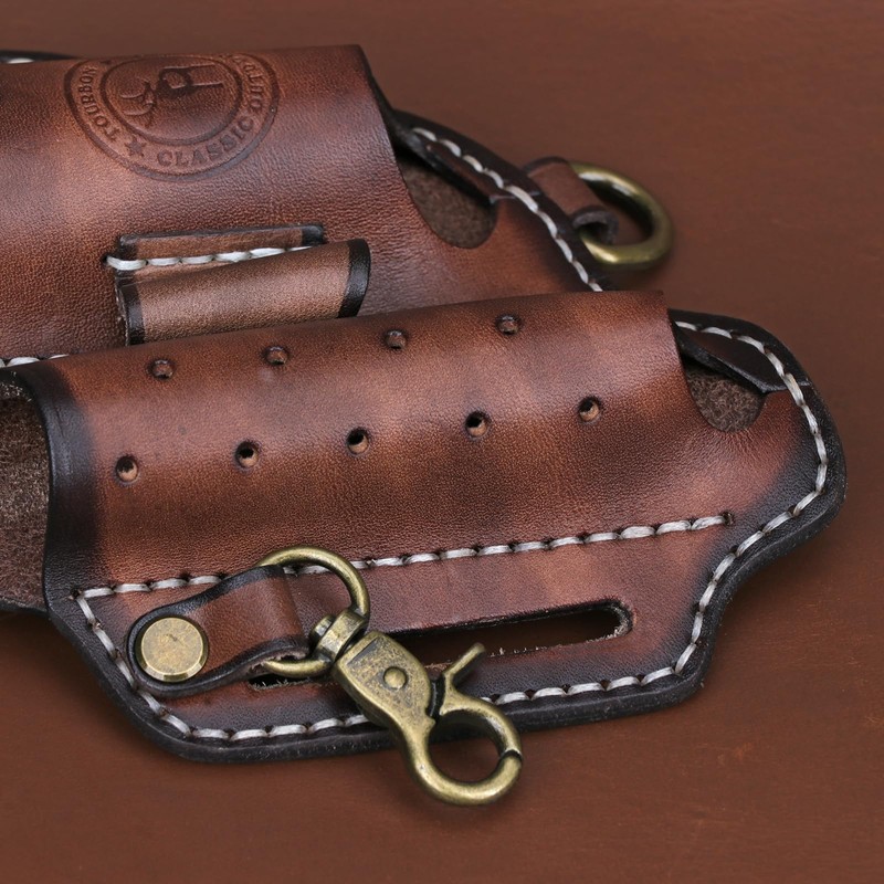 TOURBON Multitool Sheath for Belt Leather EDC Pocket Organiser with
