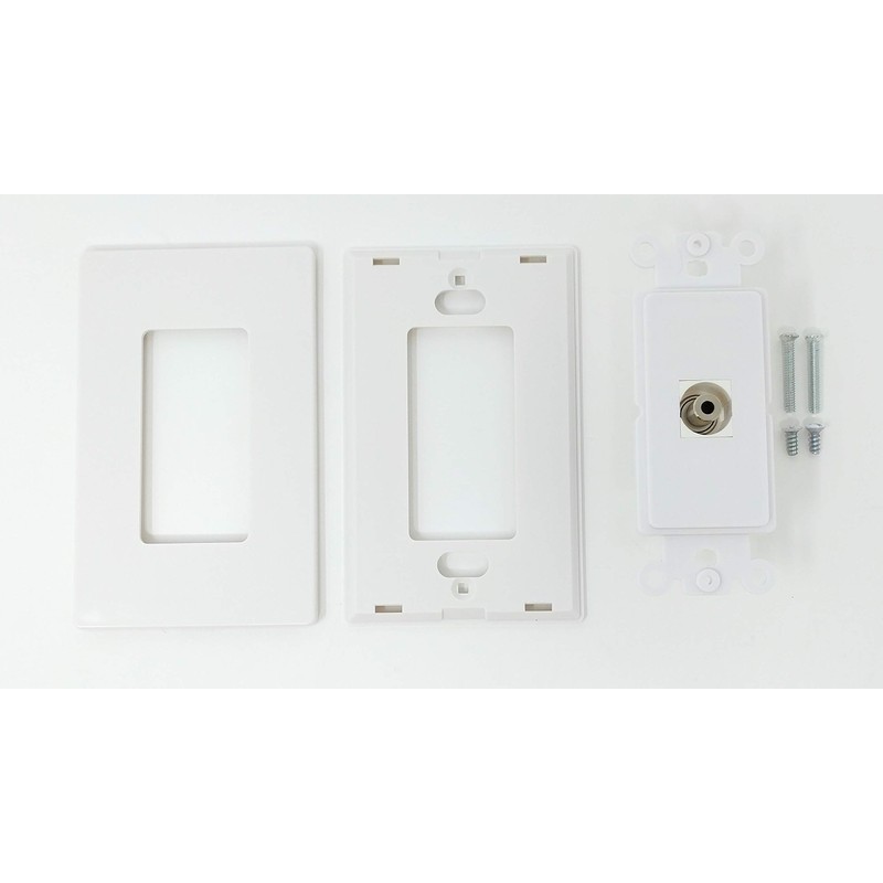 RiteAV - 1 3.5mm Audio-Headphone Jack Port Wall Plate Screwless
