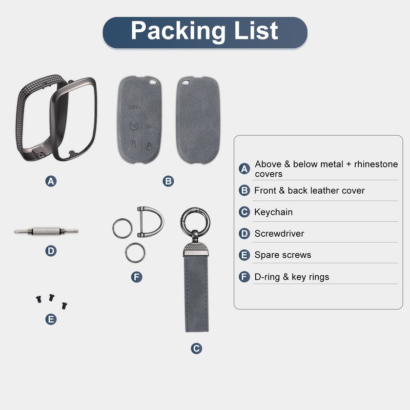 YO&YOYE for Jeep Key Fob Cover, Full Protection Key Case