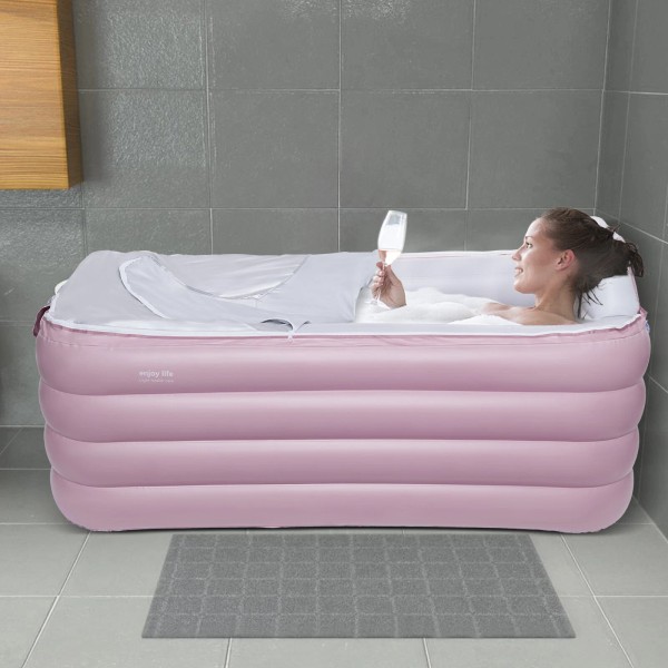 Unbranded 1.6m Portable Automatic Inflatable Bathtub Folding Adult Spa Warm