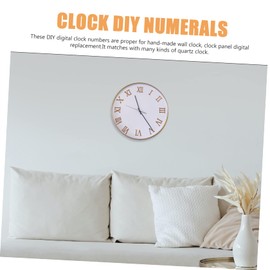 EXCEART Roman Numerals Shapes Ornaments Replacement Clock Hands Digital Clock Number Set Replacement Numbers Set for Clock Roman Number Parts Watch Number Kit Personality Wood Decorations