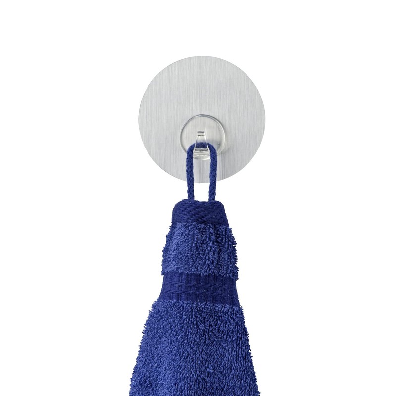 Wenko Uno Static-Loc Wall Hook, PET/Polycarbonate Stainless Steel Silver
