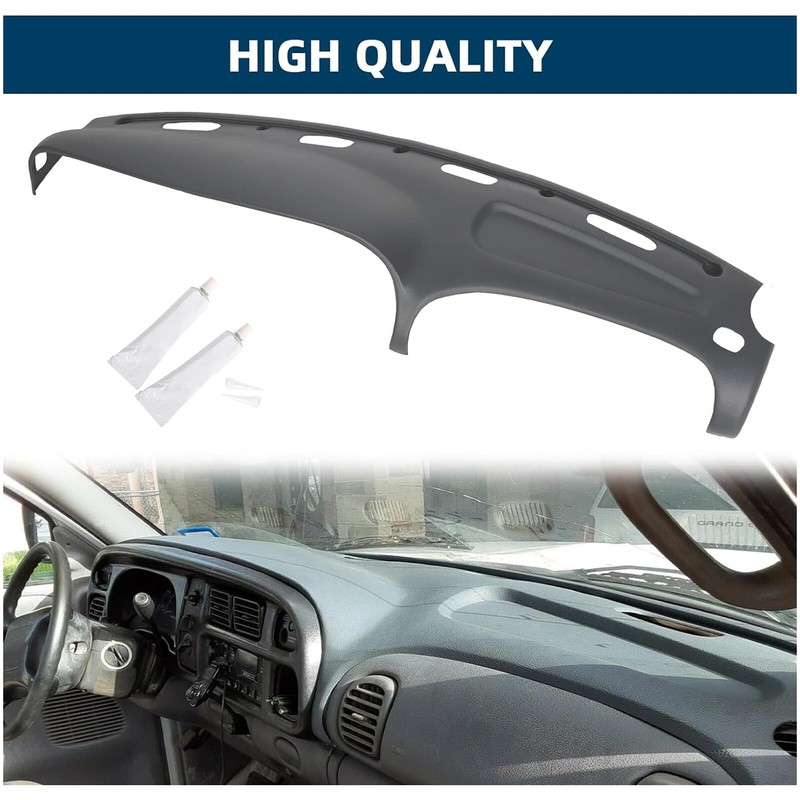 ECOTRIC Dash Cover Overlay Compatible with 1998-2001 Dodge Ram 1500,