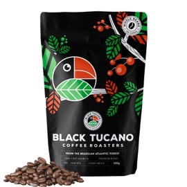 Black Tucano Specialty Coffee -Brazilian Whole Bean Medium Roast Coffee - Premium Blend Whole Bean Coffee - 8.8 Ounces 250 Gr
