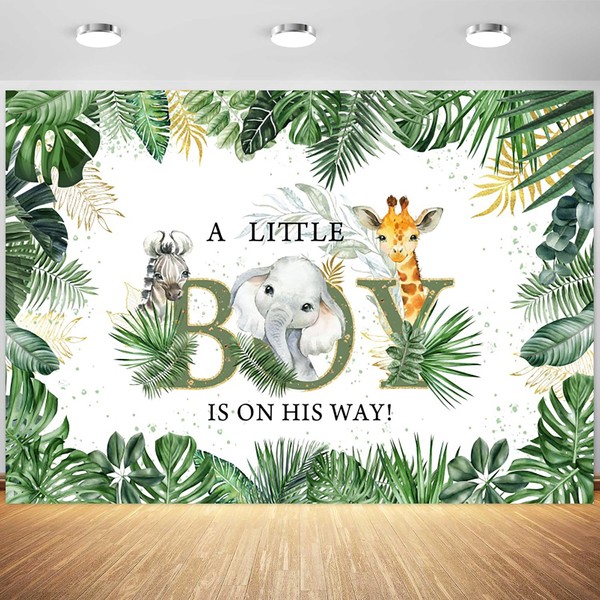 7x5ft Safari Baby Shower Backdrop A Little Boy is On