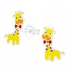 Sterling Silver Giraffe Animal Earrings