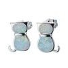 Kaguyo sterling silver Earrings for women, 925 sterling Silver blue/white