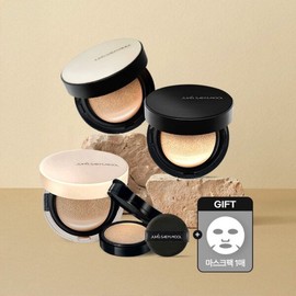 Jeong Saem Mool Skin Nude/Longwear/Coverlayer Cushion (main product + refill) + 1 free mask pack / 정샘물 스킨 누더롱웨어커버레이어 쿠션(본품+리필)+마스크팩 1매 증정
