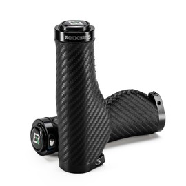 ROCKBROS Ergonomic Bicycle Grips PU Leather Non-Slip Grips Bicycle with Aluminium Lock, Grips Bicycle Handlebar 22.2 mm for MTB, Gravel, EBike and Road Bike