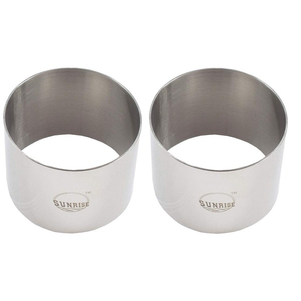(Pack of 2) Round Food Ring, Stainless Steel (3.5" D x 2"H)