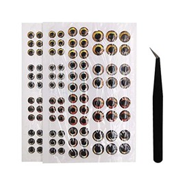 2D/3D/4D/5D Fishing Eyes Oval Pupil Fishing Lure Eye for Making Fishing Lure and Fly Tying (5D Yellow White Red)