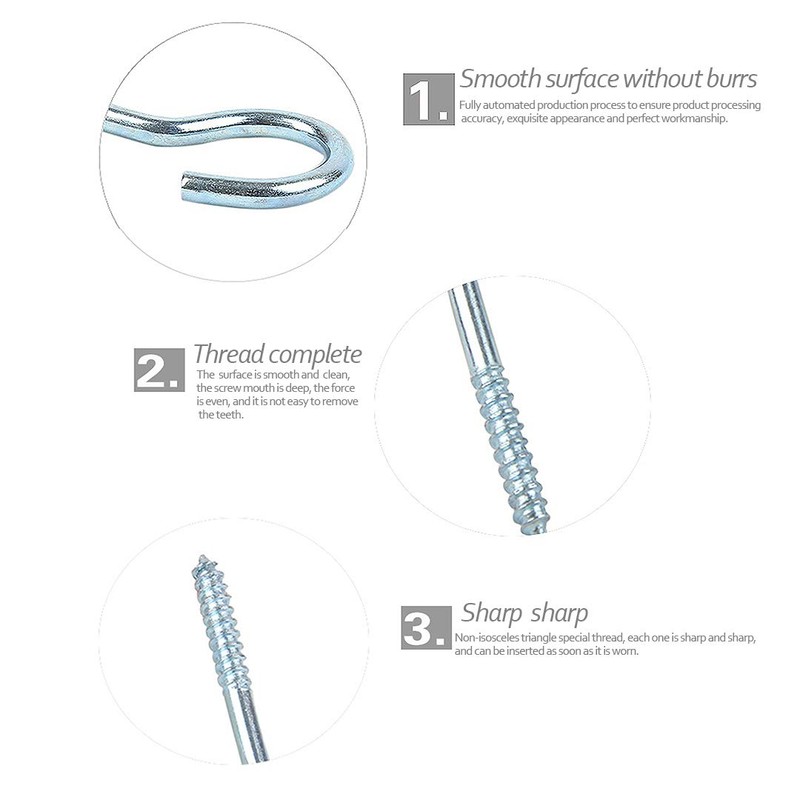 BOZONLI Screw Hooks Ceiling Hooks Galvanised Hook Screws Ceiling Hook