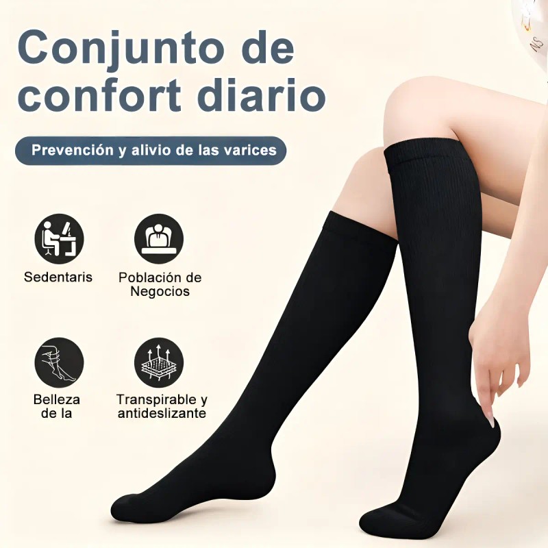 12 Pares De Medias De Compresión Antitrombóticas 6 Colores
