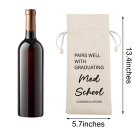 Med School Graduation Gifts Wine Bag for Her Him College Masters Degree Graduation Gifts for Doctor Nures Student RN Wine Bottle Bag for Medical School Graduation Party Decor