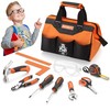 REXBETI 10-Piece Kids Tool Set with Real Hand Tools, Orange