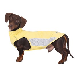 WienieDay Dachshund Dog Cooling Vest, Breathable Summer Dog Cooling & Quick-Dry Shirt for Outdoor Activities,Mini Dachshund Lightweight Clothes, Vest Small Dogs (Yellow, L(16-22 lbs))