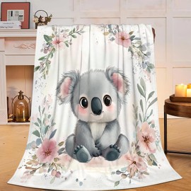 Koala Blanket Soft Cute Kawaii Koala Plush Throw Blanket Cozy Warm Koala Animal Flannel Fleece Bedding Stuff Decor Blanket Gifts for Lover Girls Boys Kids Adults Women Bed Travel 40"x50"