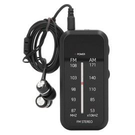 Pocket Radio Mini AM FM Stereo Radio AAA Battery Powered Portable Radio with Earphones for Indoors Outdoors Emergency