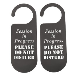 CENWA 2 Pcs Session In Progress Sign Do Not Disturb Sign Office Sign Meditation, Yoga, Reiki, Relaxation Door Sign (session in progress)