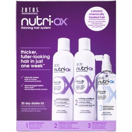 NUTRI-OX Kit de inicio para cabello adelgazante teñido | Cabello más grueso y de aspecto más completo | Menta | Probado clínicamente y dermatológicamente | Suministro para 30 días