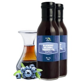 Green Jay Gourmet Blueberry Balsamic Salad Dressing – All Natural, Handcrafted in USA – Sweet & Tangy – Great for Salads, Marinades, Roasted Veggies & More – 2 x 12 Ounces