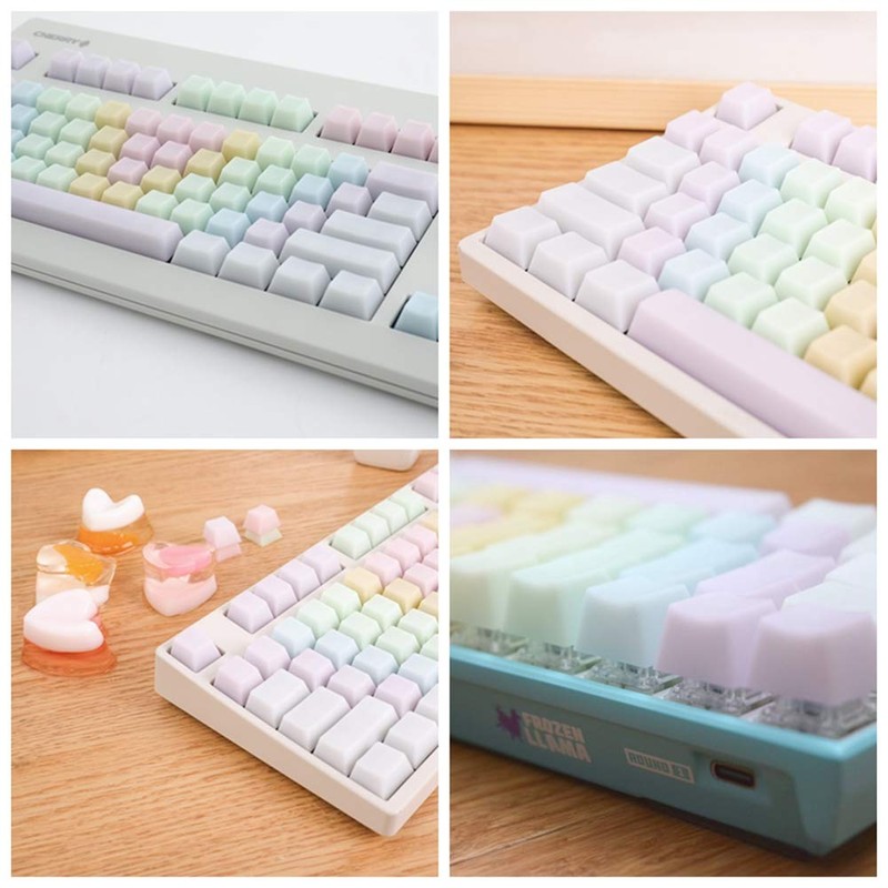 POM Jelly Keycaps Doubleshot Translucent OEM Profile for 61/87/104/108 Keys