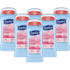 Suave Invisible Solid Antiperspirant Deodorant, Powder,  2.6 oz Pack Of 6